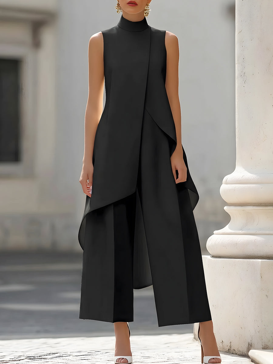 Everly - Élégant Costume Deux-Pièces à Jambes Larges