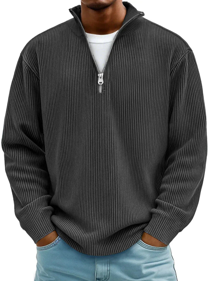 Pull Zippé Côtelé