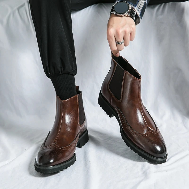 Bottes Chelsea en Cuir Véritable