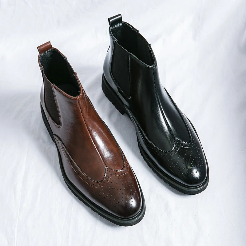 Bottes Chelsea en Cuir Véritable