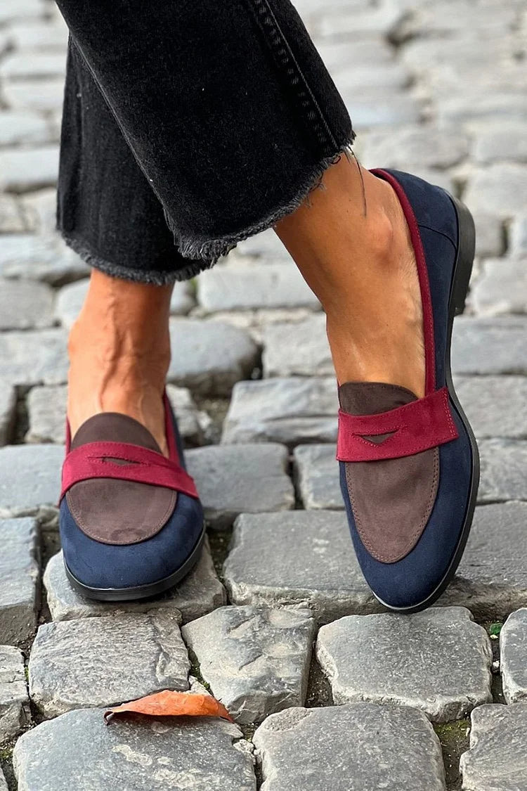 Mocassins Colorblock Bleu Marine