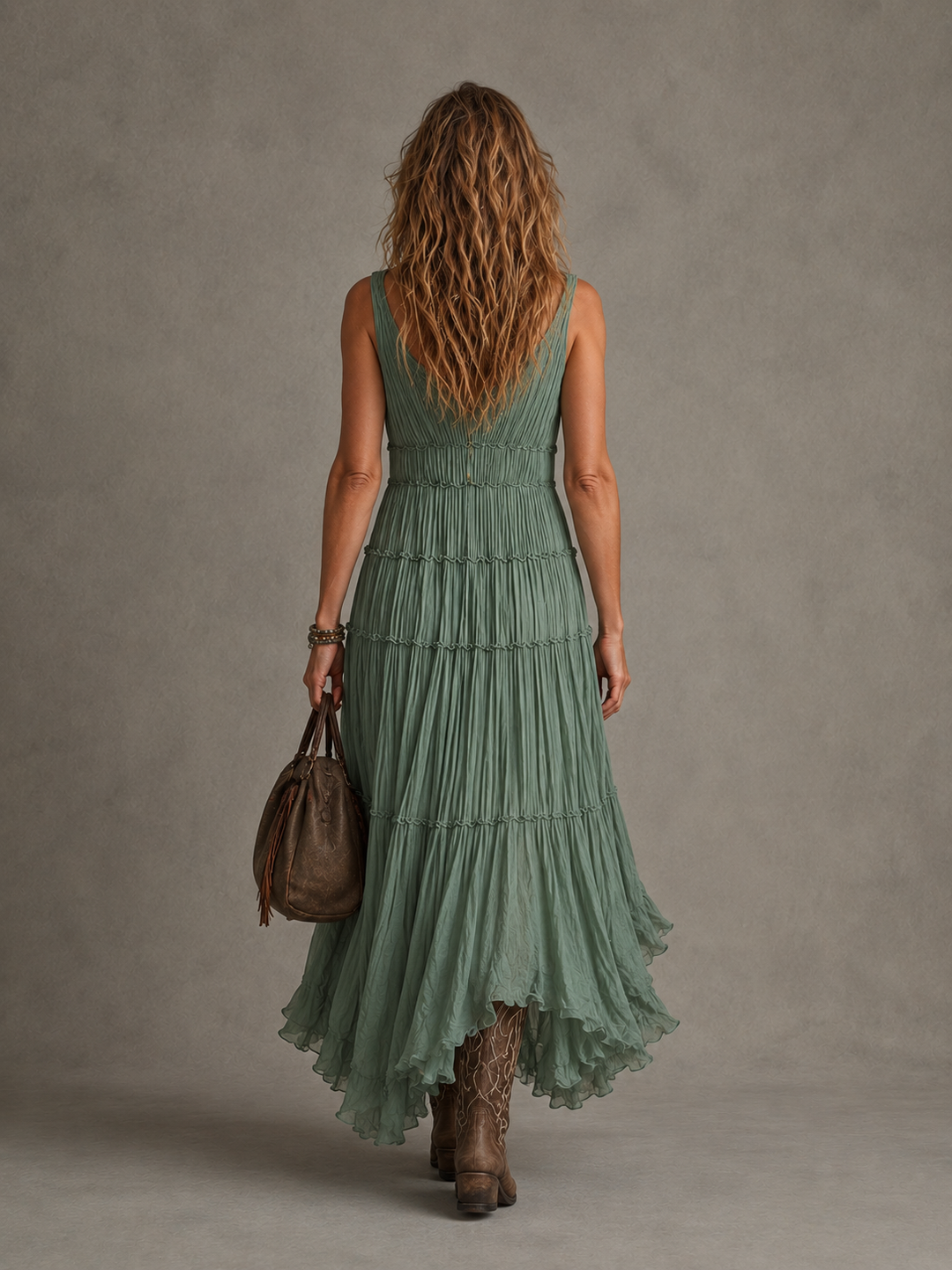 Ava | Robe maxi à encolure en V froncée pour femmes