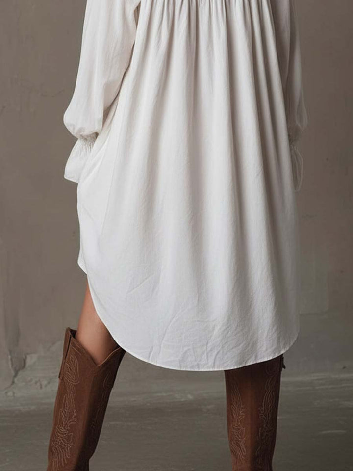 Lucia | Robe Chemise Détail en Dentelle
