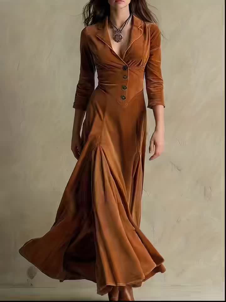 Amabel | Robe Maxi Élégante à Boutons