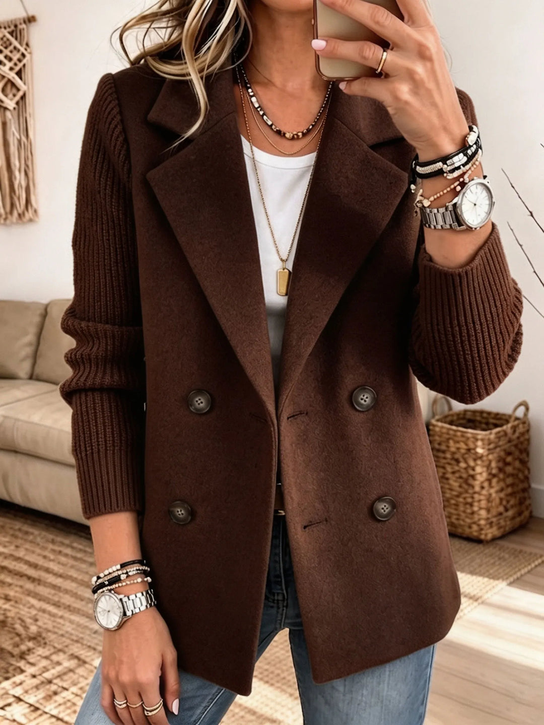 Carla | Blazer Élégant avec Manches en Maille