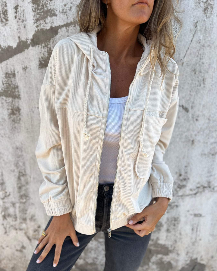 MOREAU LYON | VESTE À CAPUCHE EN VELOURS CÔTELÉ POUR FEMME