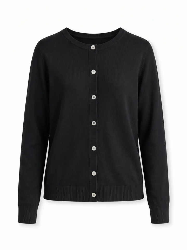 Cardigan femme boutonné — Noir — vue 17