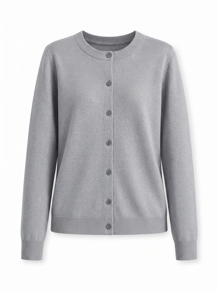 Cardigan femme boutonné — Gris clair — vue 18