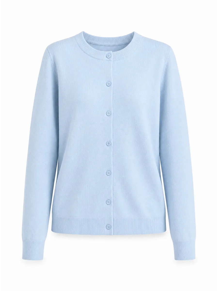 Cardigan femme boutonné — Bleu clair — vue 19