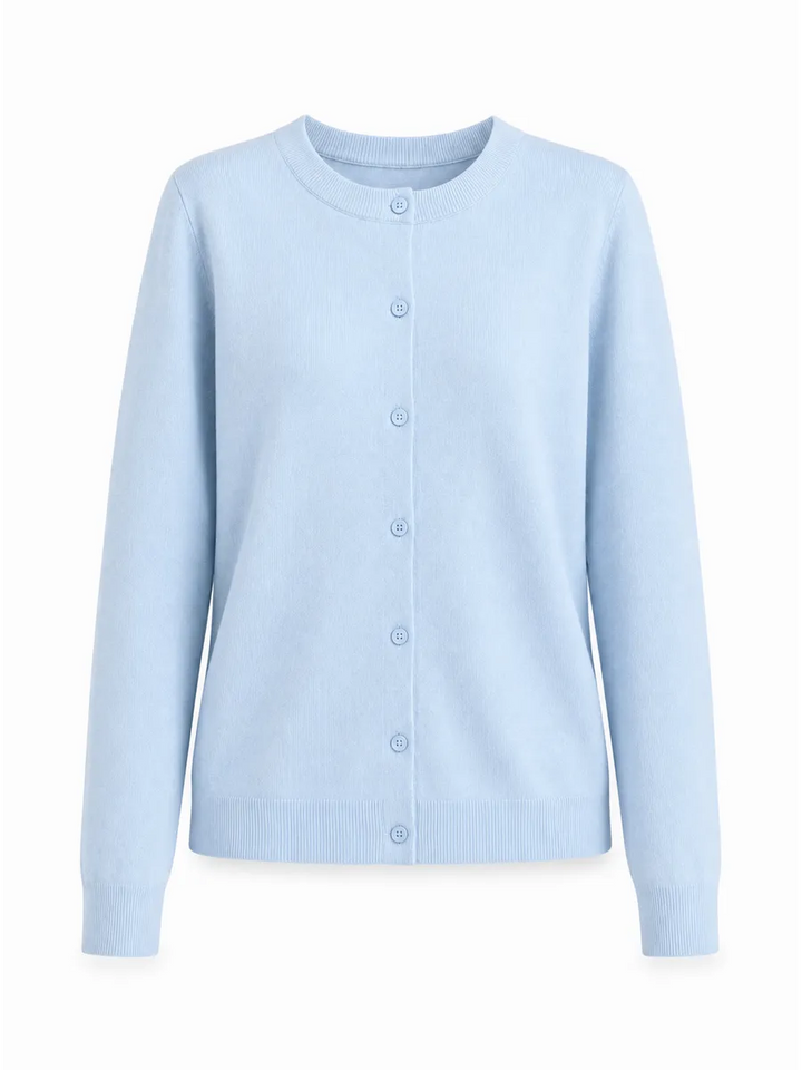 Cardigan femme boutonné — Bleu clair — vue 19