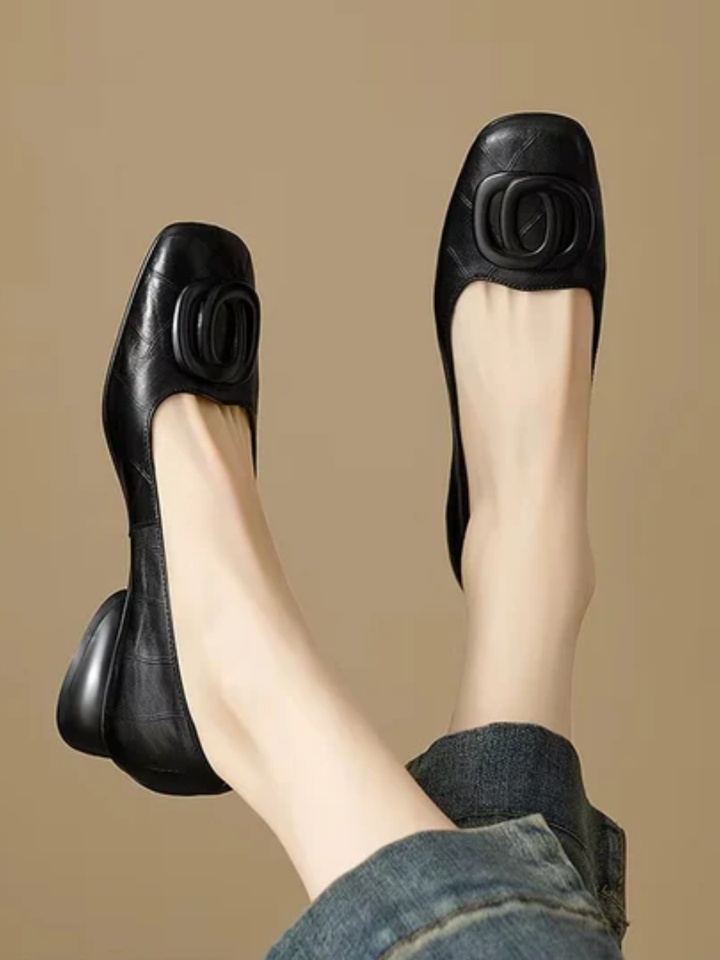 Ballerines en Cuir Bout Carré Margot
