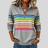 Isabelle™ | Sweat-shirt à col zippé coloré à rayures