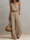 VALERIA | Combinaison à Encolure Halter et Jambes Amples