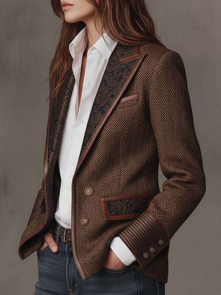 Blazer Femme Imprimé Herringbone