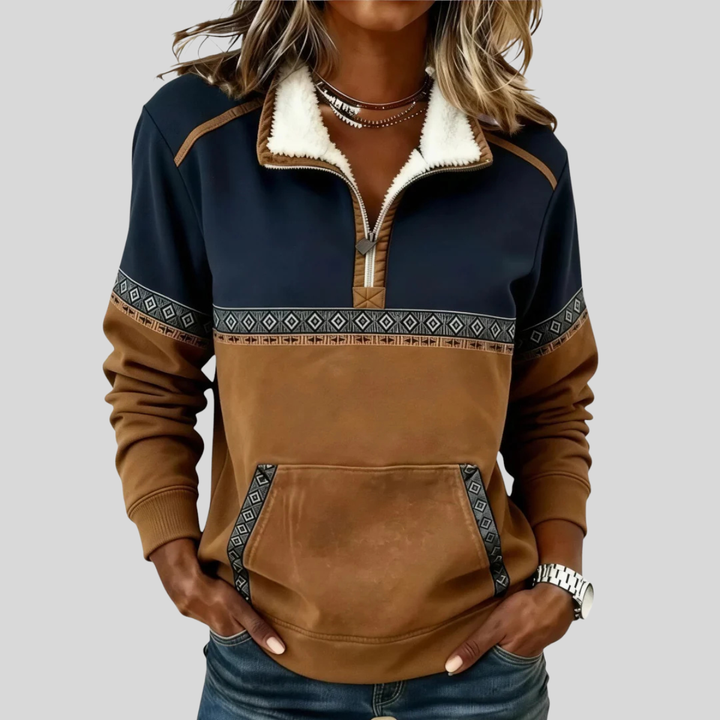 Alvette™ | Pull à col Sherpa avec demi-fermeture éclair