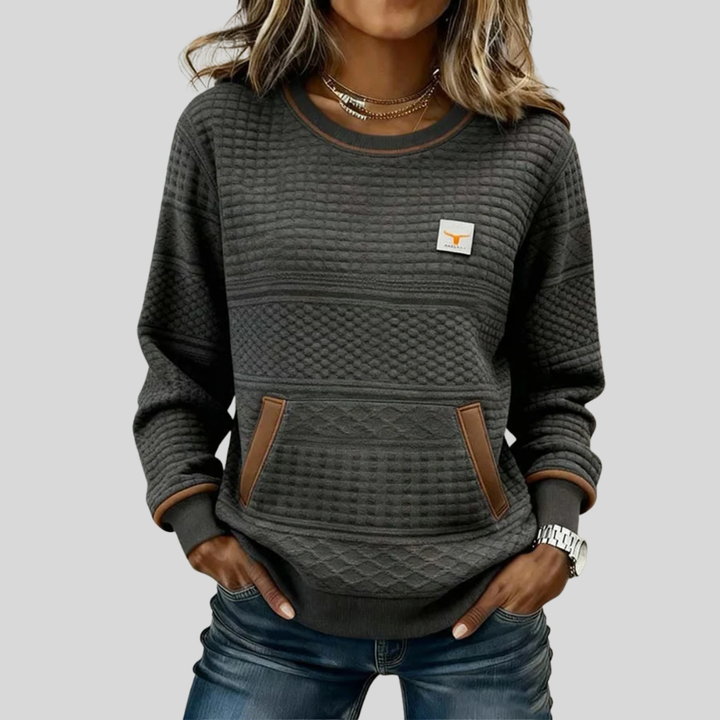 Nathalie™ | Sweat-shirt à col rond en colorblock