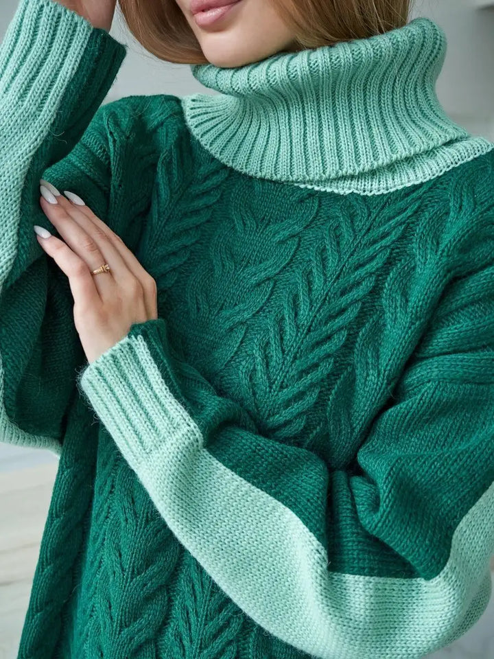 Pull oversize à col roulé
