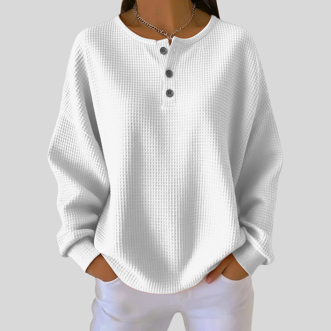 Sylvie™ | Sweat-shirt Henley Décontracté