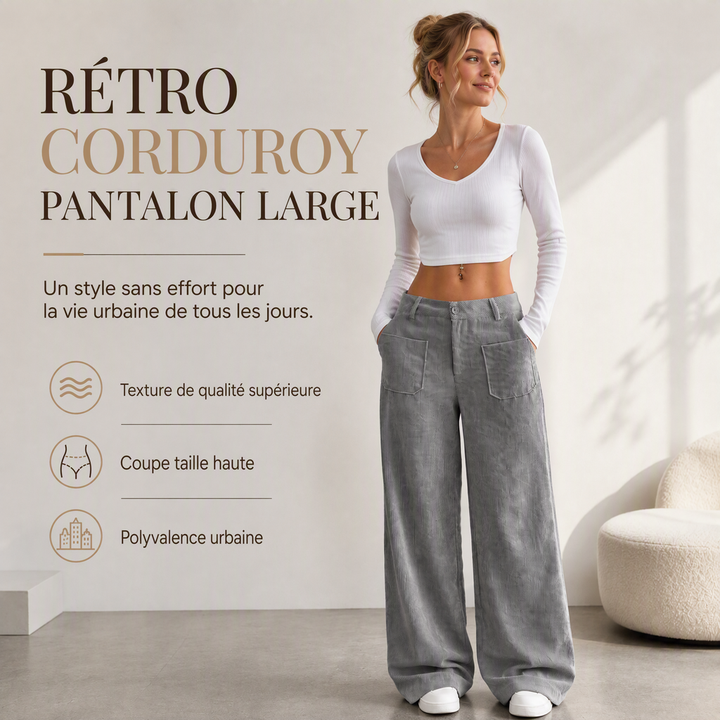 Léna | Pantalon extra-large en velours côtelé