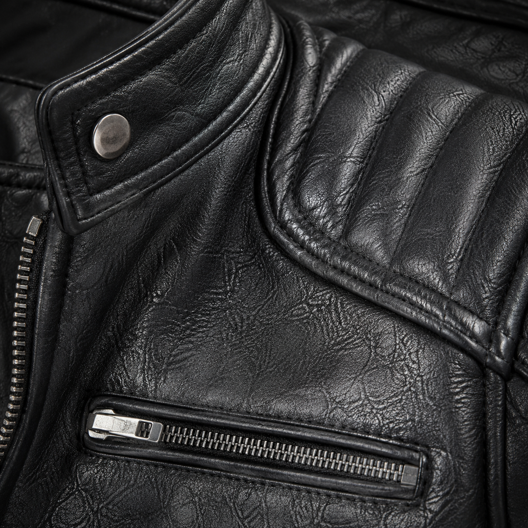 Maddox | Blouson biker en cuir vintage