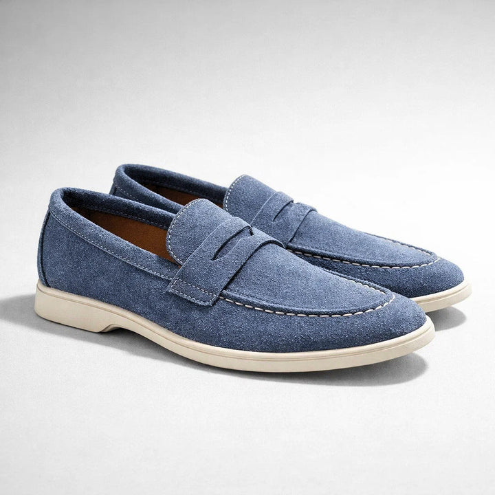MOCASSINS EN SUÈDE MARINO