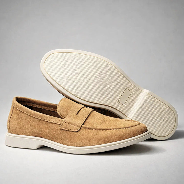 MOCASSINS EN SUÈDE MARINO