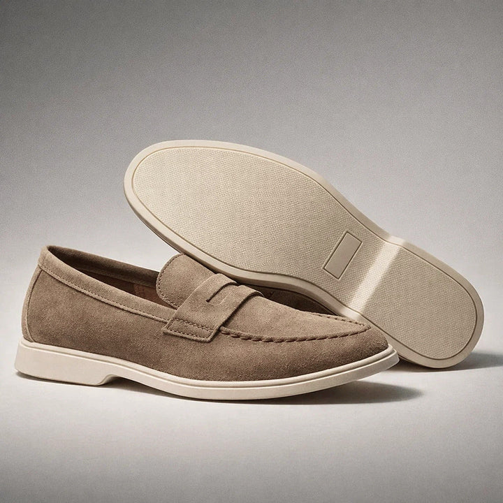 MOCASSINS EN SUÈDE MARINO