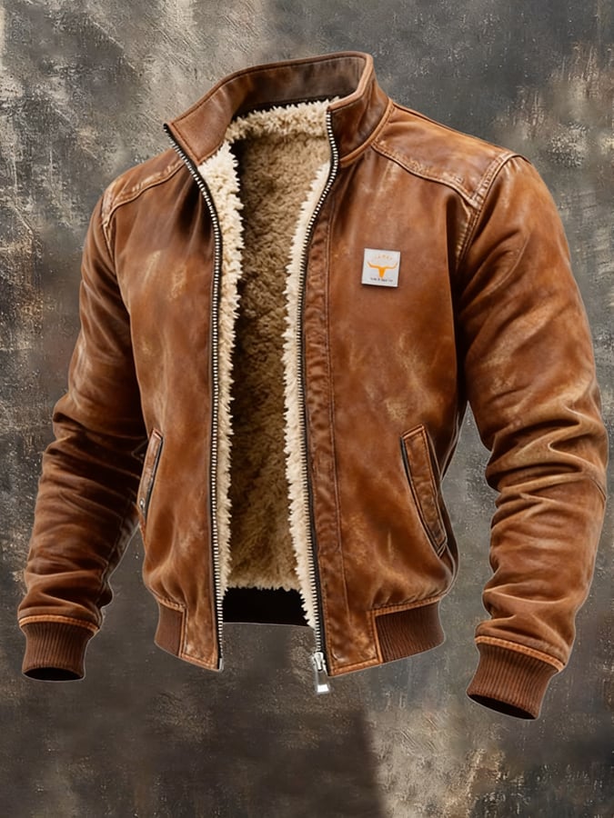 Veste en cuir matelassée