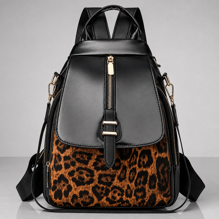 SAC À DOS EN CUIR LÉOPARD LILIAN