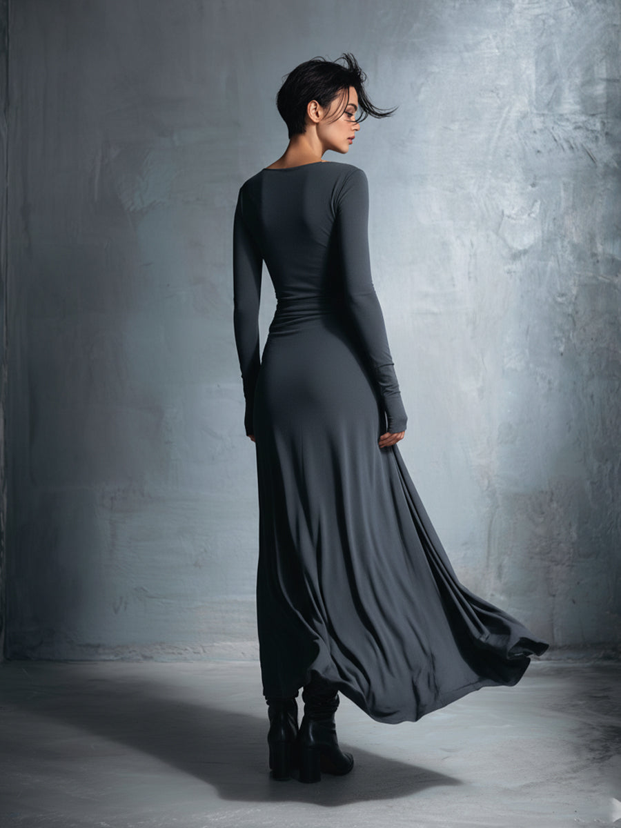 Liliana | Robe Maxi Drapée à Nouer sur le Côté