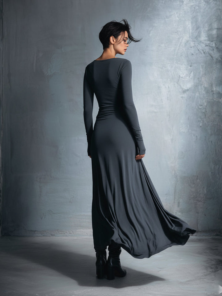 Liliana | Robe Maxi Drapée à Nouer sur le Côté