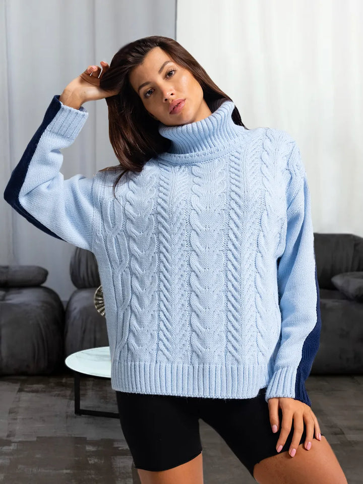 Pull oversize à col roulé