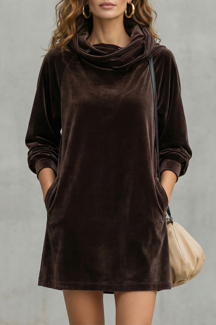 MORENA | ROBE MINI EN VELOURS À COL ROULE