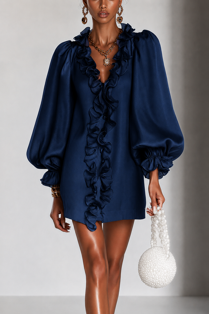 Antoinette | Mini Robe à Manches Volantes