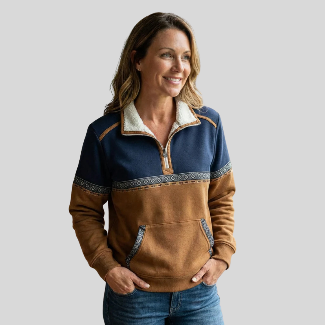 Alvette™ | Pull à col Sherpa avec demi-fermeture éclair
