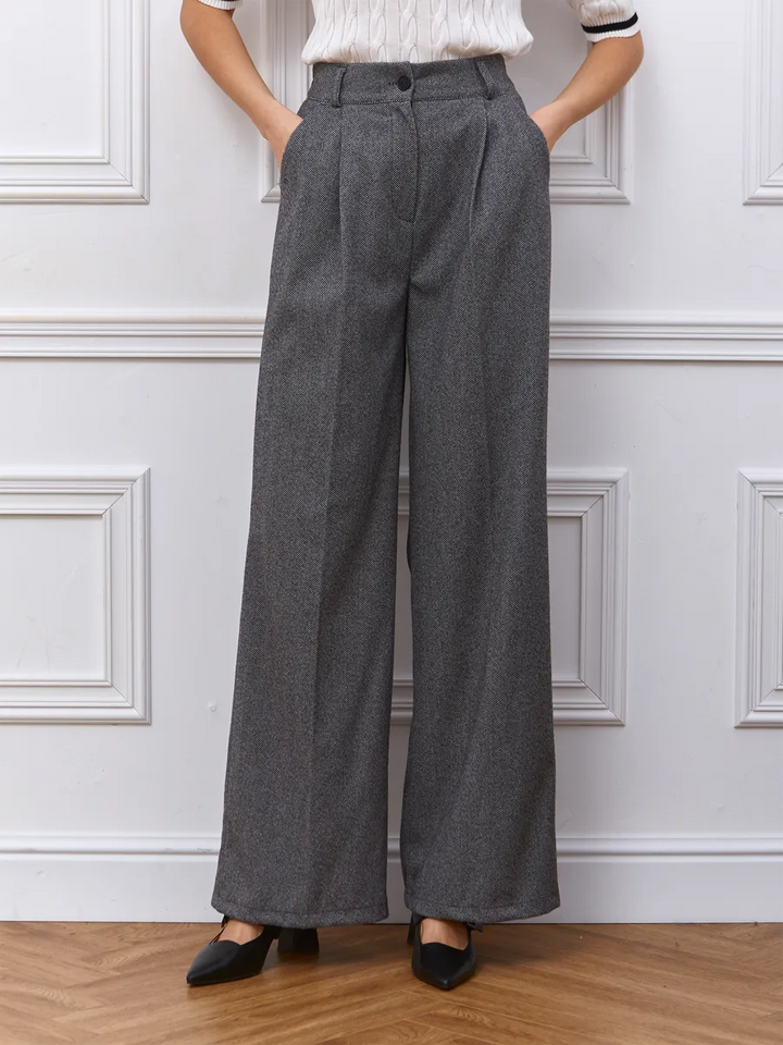 Solène | Pantalon palazzo chaud à chevrons