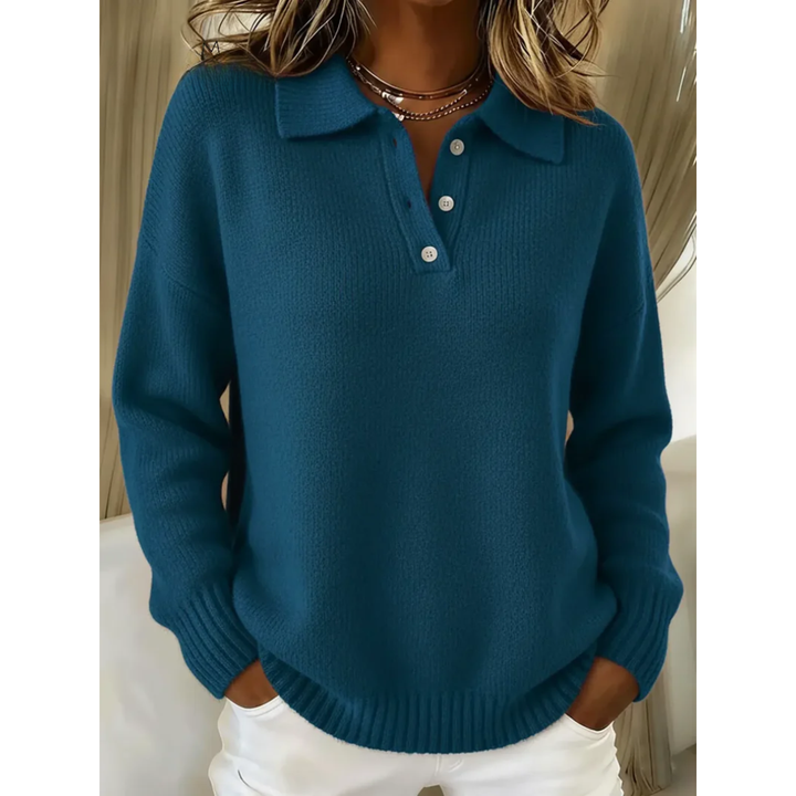 Aline | Pull Col Polo Boutonné
