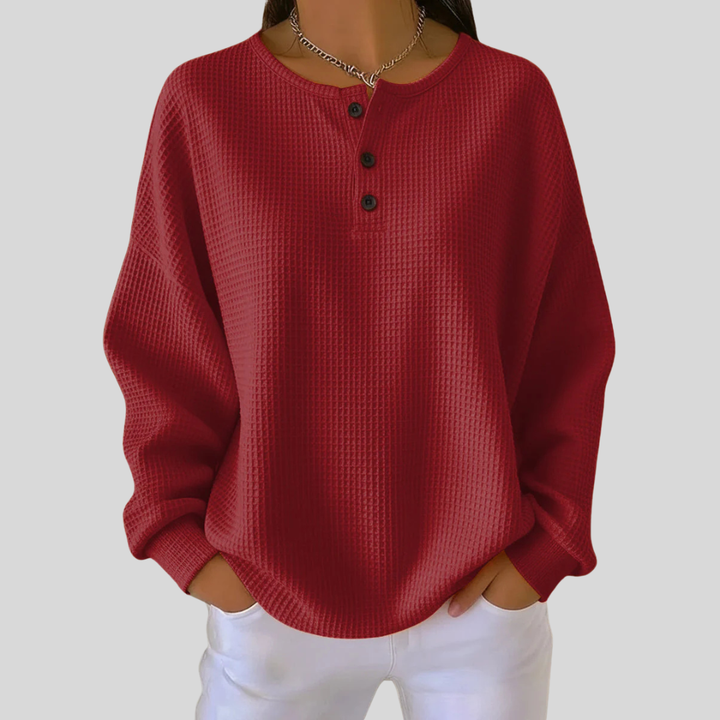 Sylvie™ | Sweat-shirt Henley Décontracté