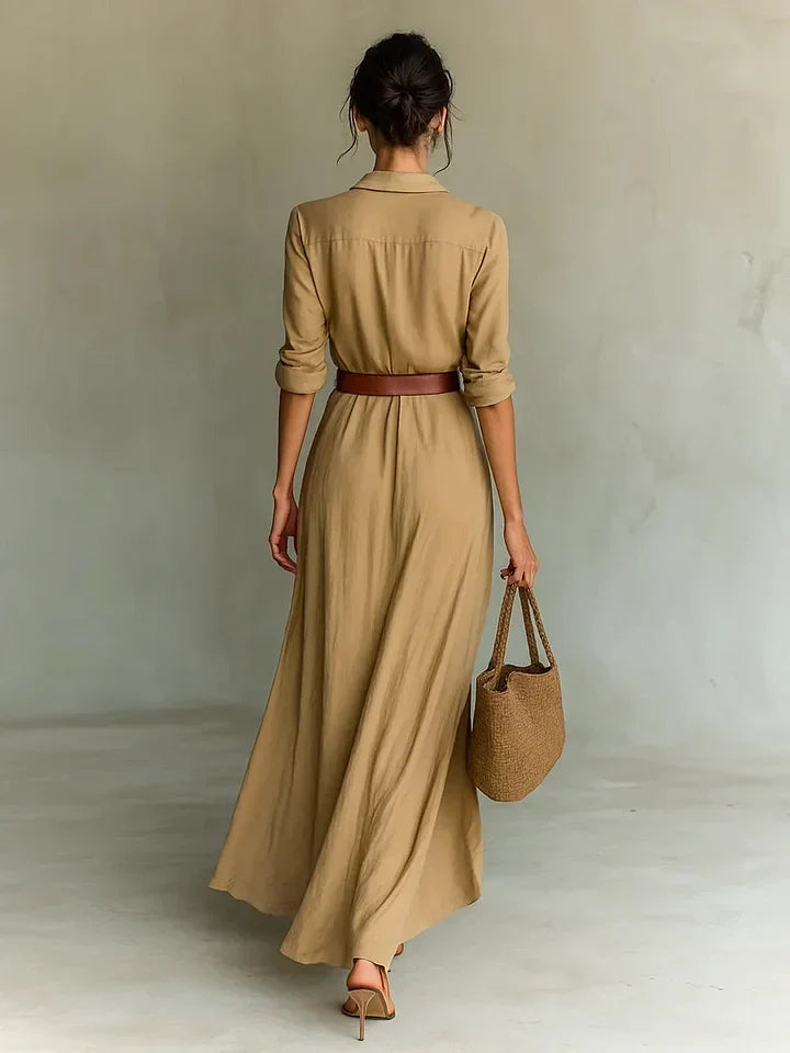Camila | Robe Maxi Enveloppante avec Col