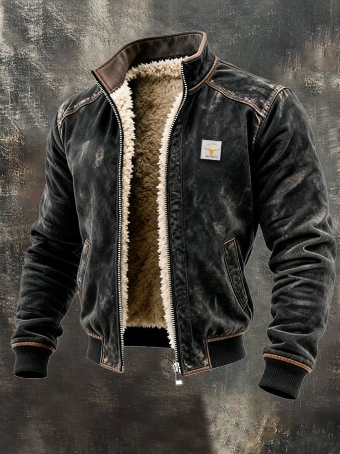 Veste en cuir matelassée