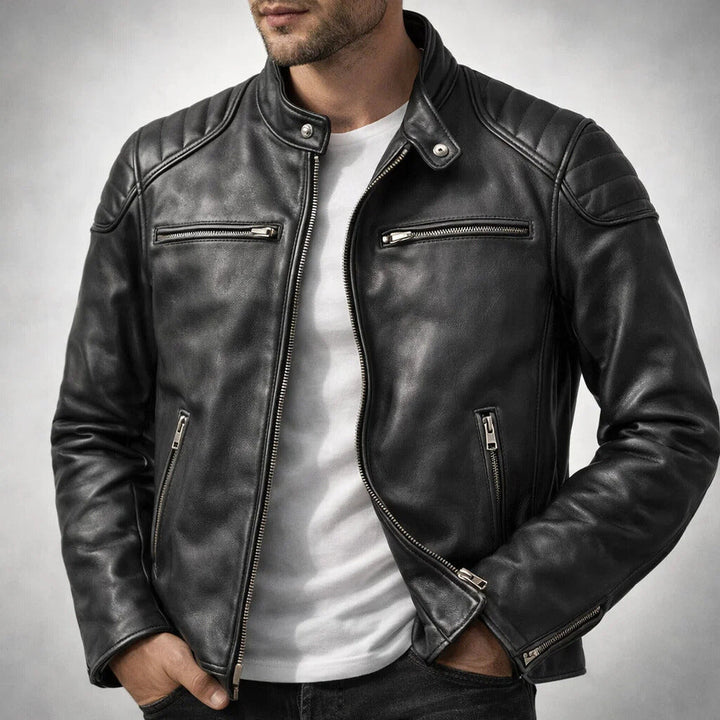 Maddox | Blouson biker en cuir vintage