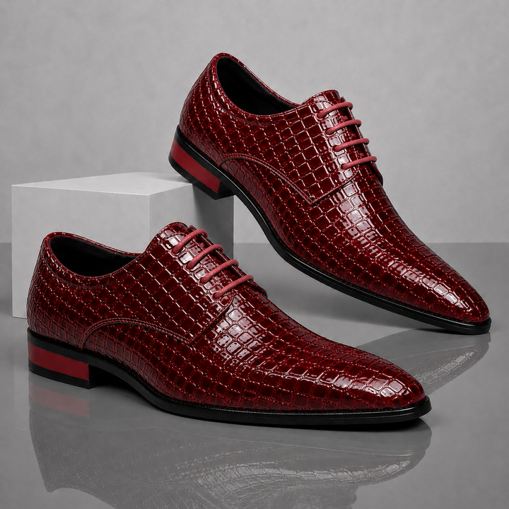 Santori | Richelieus bleu nuit effet croco