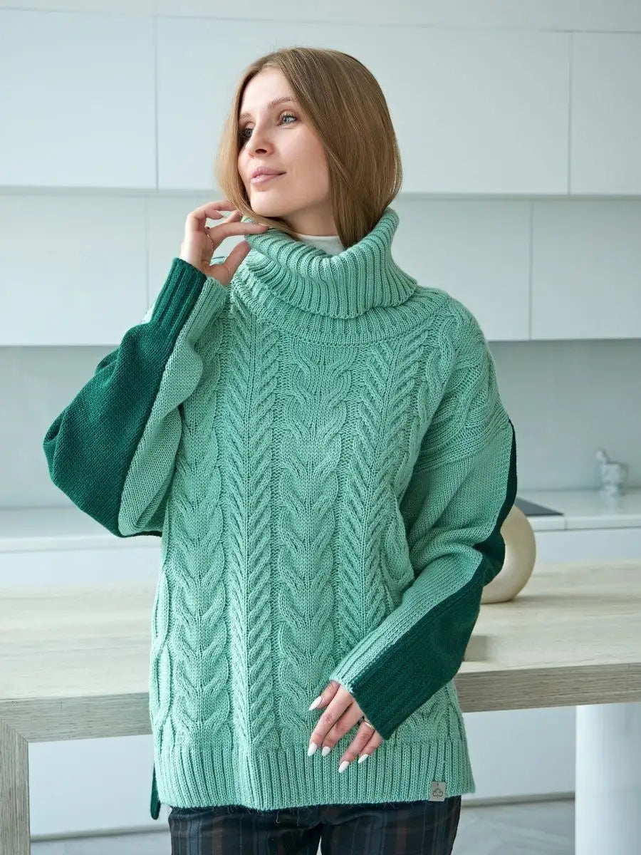 Pull oversize à col roulé