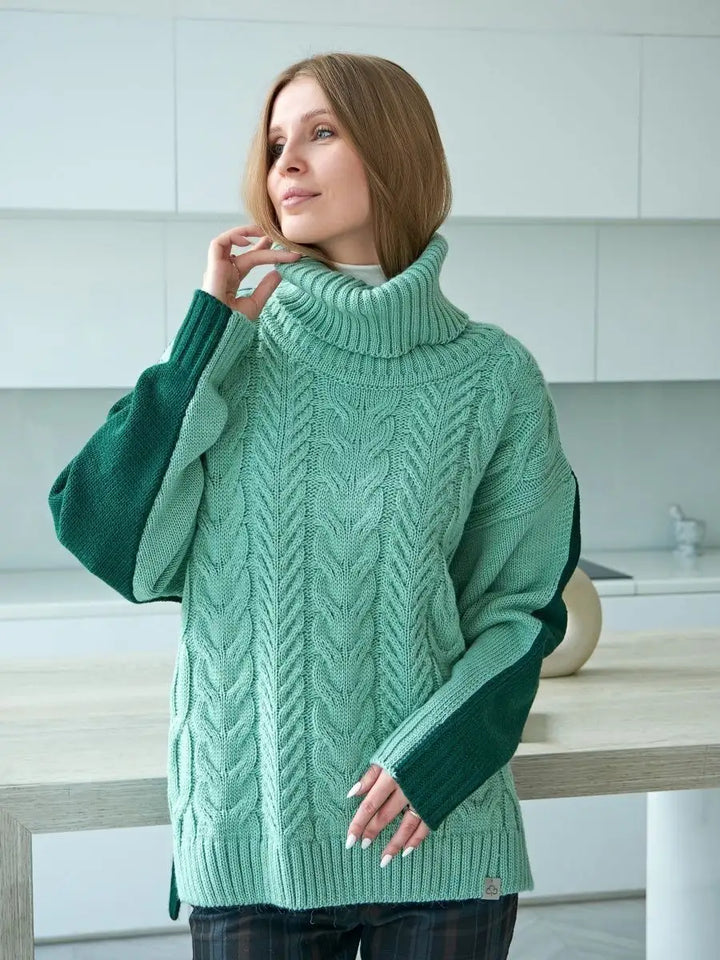Pull oversize à col roulé