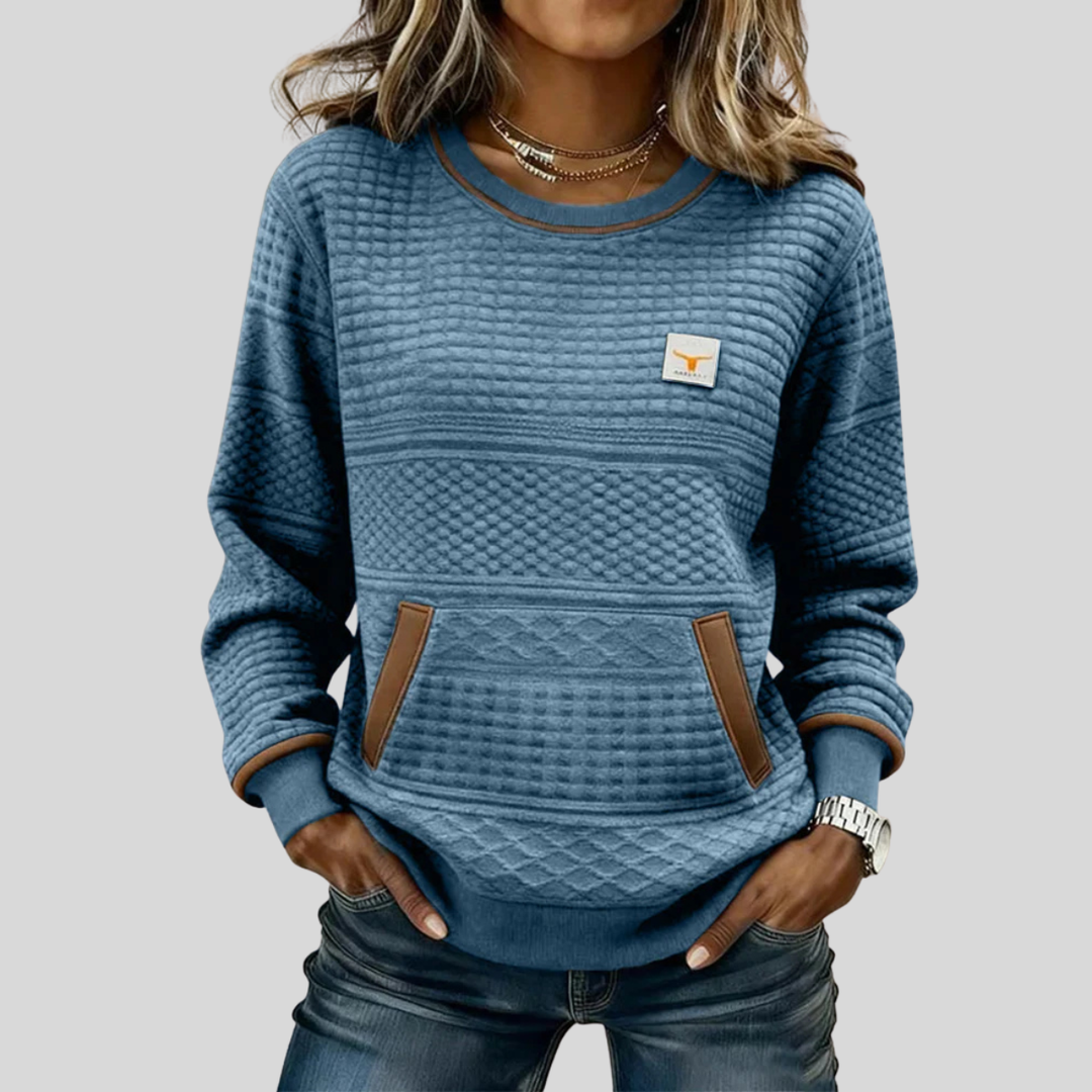 Nathalie™ | Sweat-shirt à col rond en colorblock