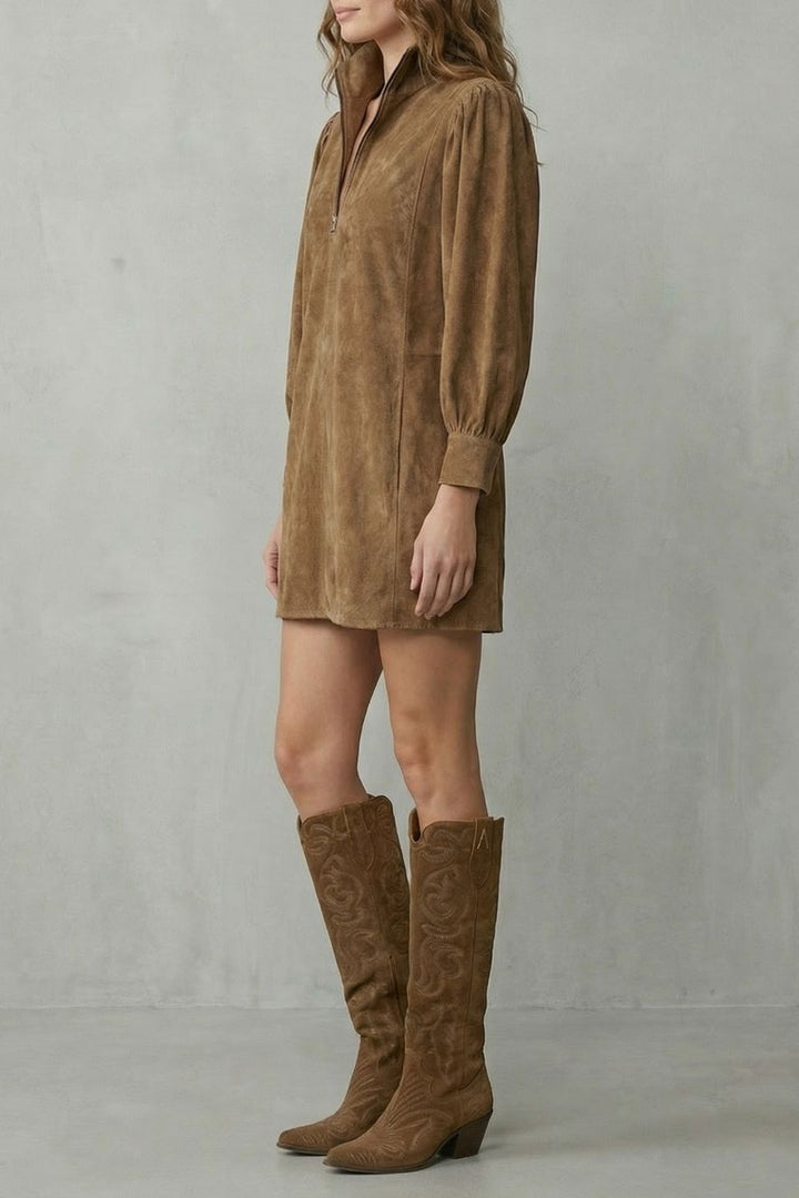 VALMIRA | CHARME EN SUEDE VINTAGE – ROBE MINI