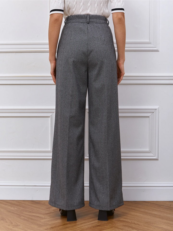 Solène | Pantalon palazzo chaud à chevrons