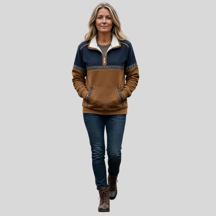 Alvette™ | Pull à col Sherpa avec demi-fermeture éclair