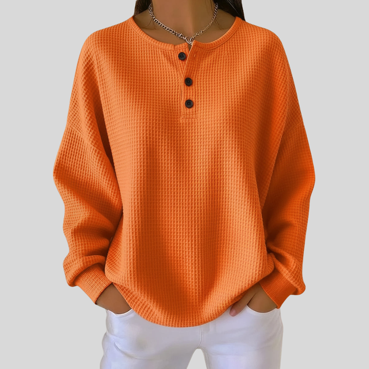 Sylvie™ | Sweat-shirt Henley Décontracté