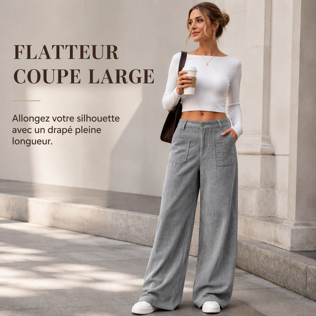 Léna | Pantalon extra-large en velours côtelé